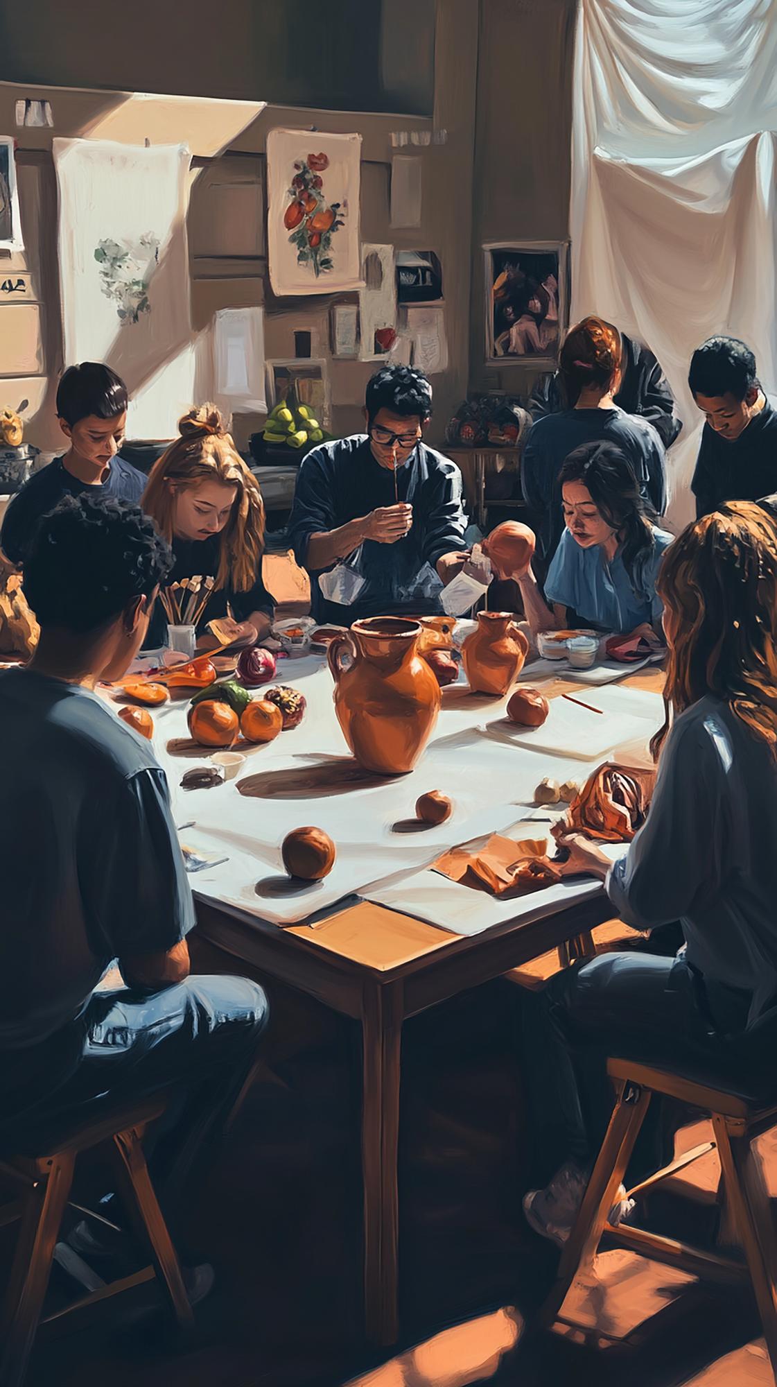 Atölyede grup çalışması ve tadım